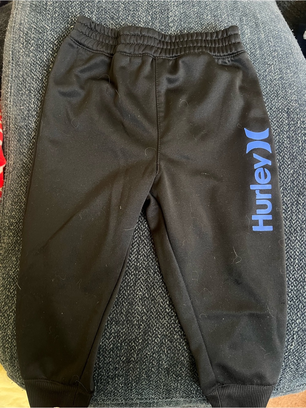 Hurley Black Jogger Pants with Blue Logo for Kids